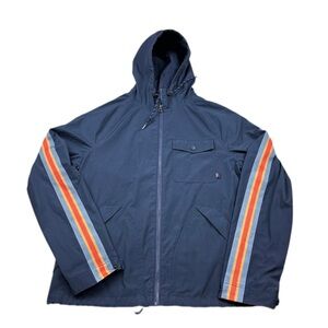 Faherty All Conditions Hooded Jacket Navy Blue Jacket Size Medium